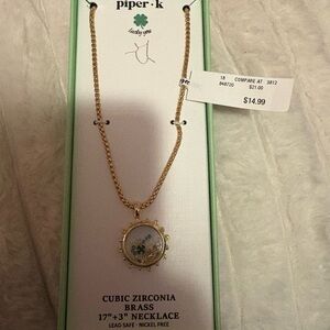 Piper K Gold Clover Pendant Necklace